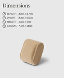 The TAWBURY Bayswater Watch Box Pillows in beige are made of velveteen, feature rounded edges, and measure 2.6 x 2.2 x 1.6 inches with a circumference of 7.1 inches—ideal for your collection!.