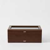 Bayswater 12 Slot Watch Box with Storage - Brown