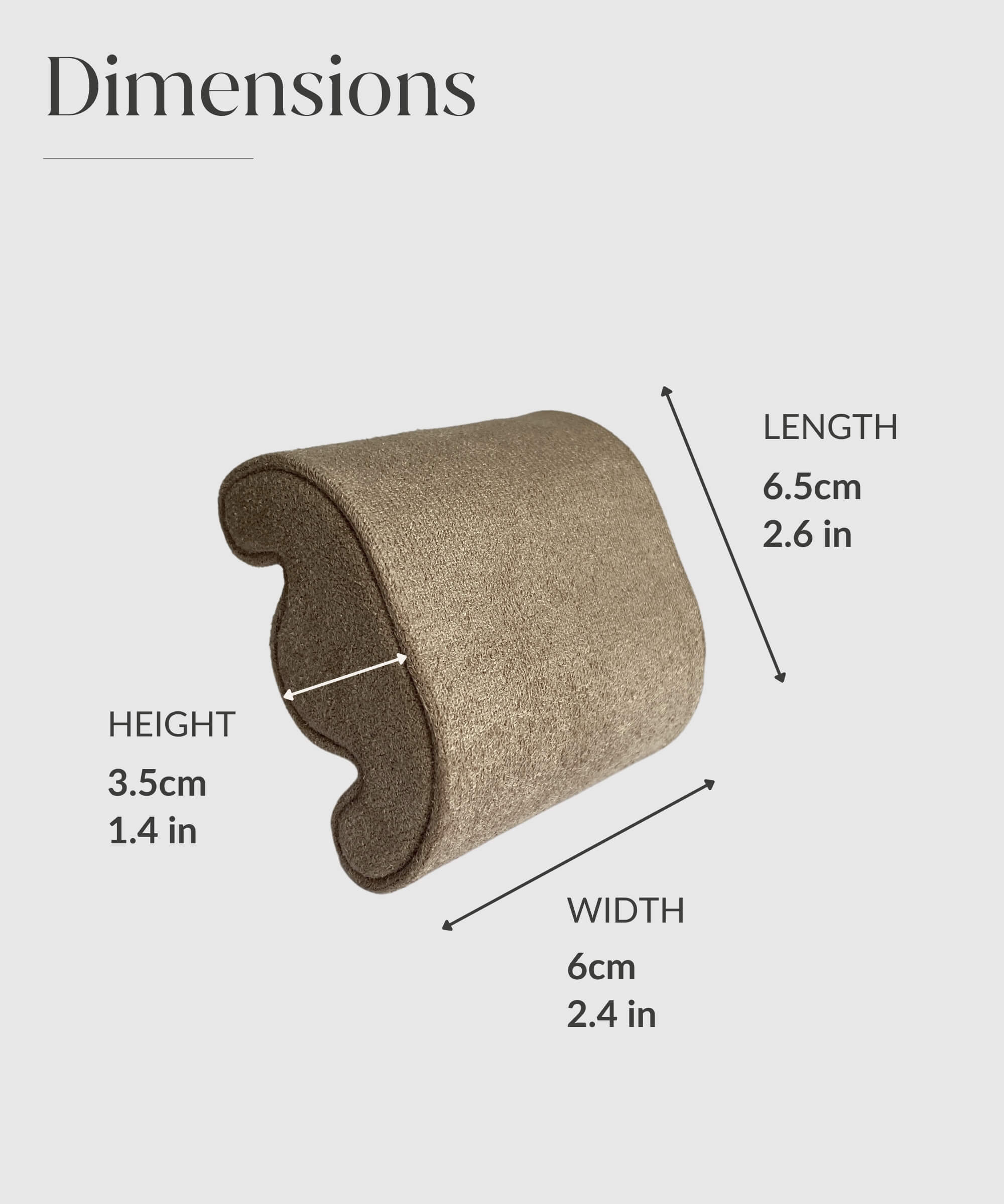 A diagram of Fraser Replacement Watch Case Pillows - X-Small - Taupe/Cream with TAWBURY watch slots.