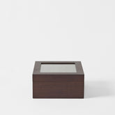 Grove 6 Slot Wooden Watch Box - Dark Walnut Wood - Glass Lid