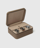 TAWBURY Fraser 3 Watch Travel Case with Storage - Taupe, offering protection for watch lovers.