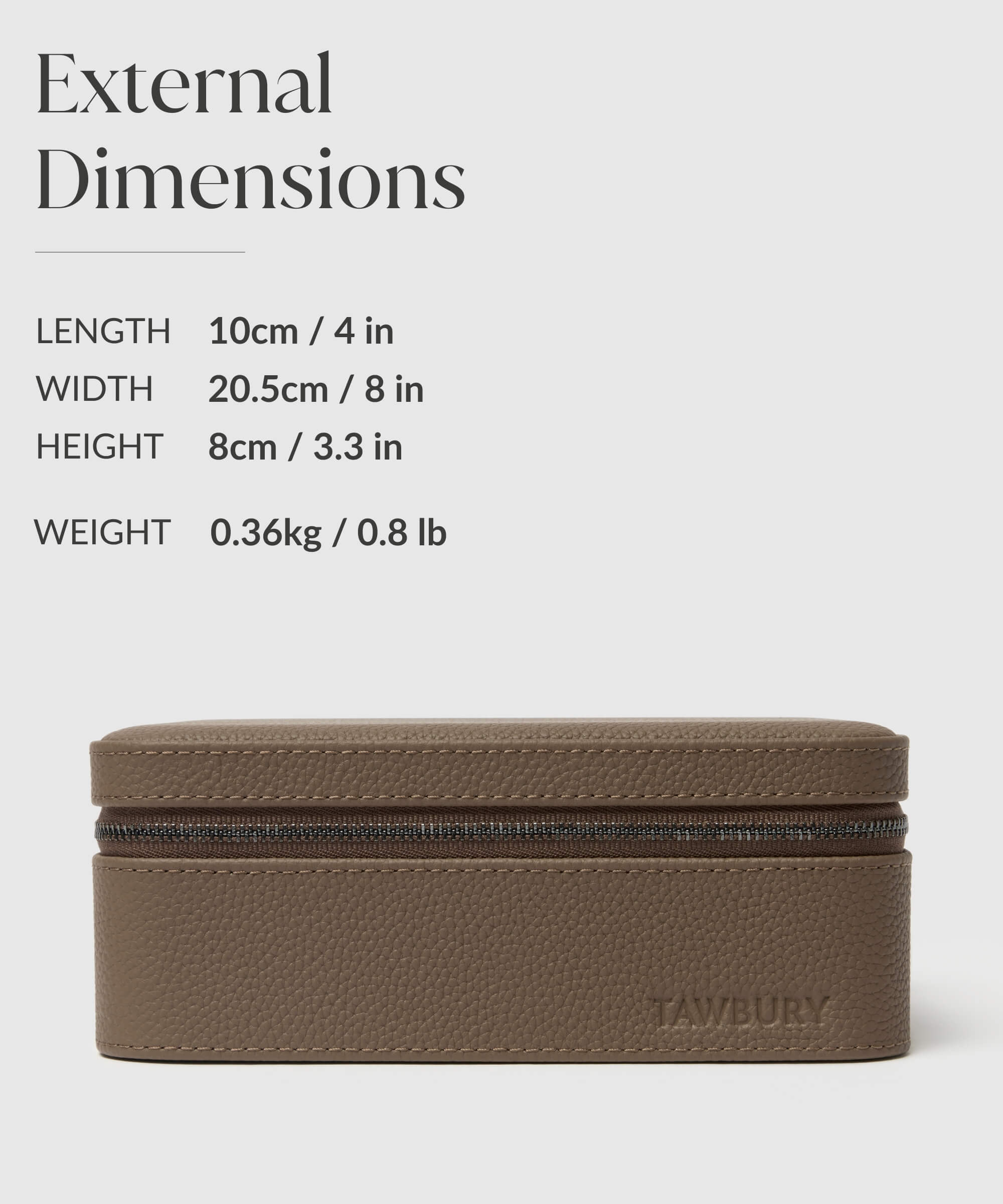 The compact design of a TAWBURY Fraser 3 Watch Travel Case - Taupe provides protection for watches during travel.