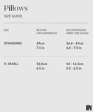 Here's a pillow size guide for the Fraser 2 Watch Travel Case - Black by TAWBURY, detailing the resting circumference and the recommended wrist size range for both Standard and X-Small sizes. 

### Fraser 2 Watch Travel Case - Black Pillow Size Guide:

- **Standard**:
  - Resting Circumference: 19cm (7.5 in)
  - Recommended Wrist Size Range: 16.6 - 19cm (6.6 - 7.5 in)

- **X-Small**:
  - Resting Circumference: 16.5cm (6.5 in)
  - Recommended Wrist Size Range: 14 –16.5cm (5.5 – ¬¬– ¬6.5 in)