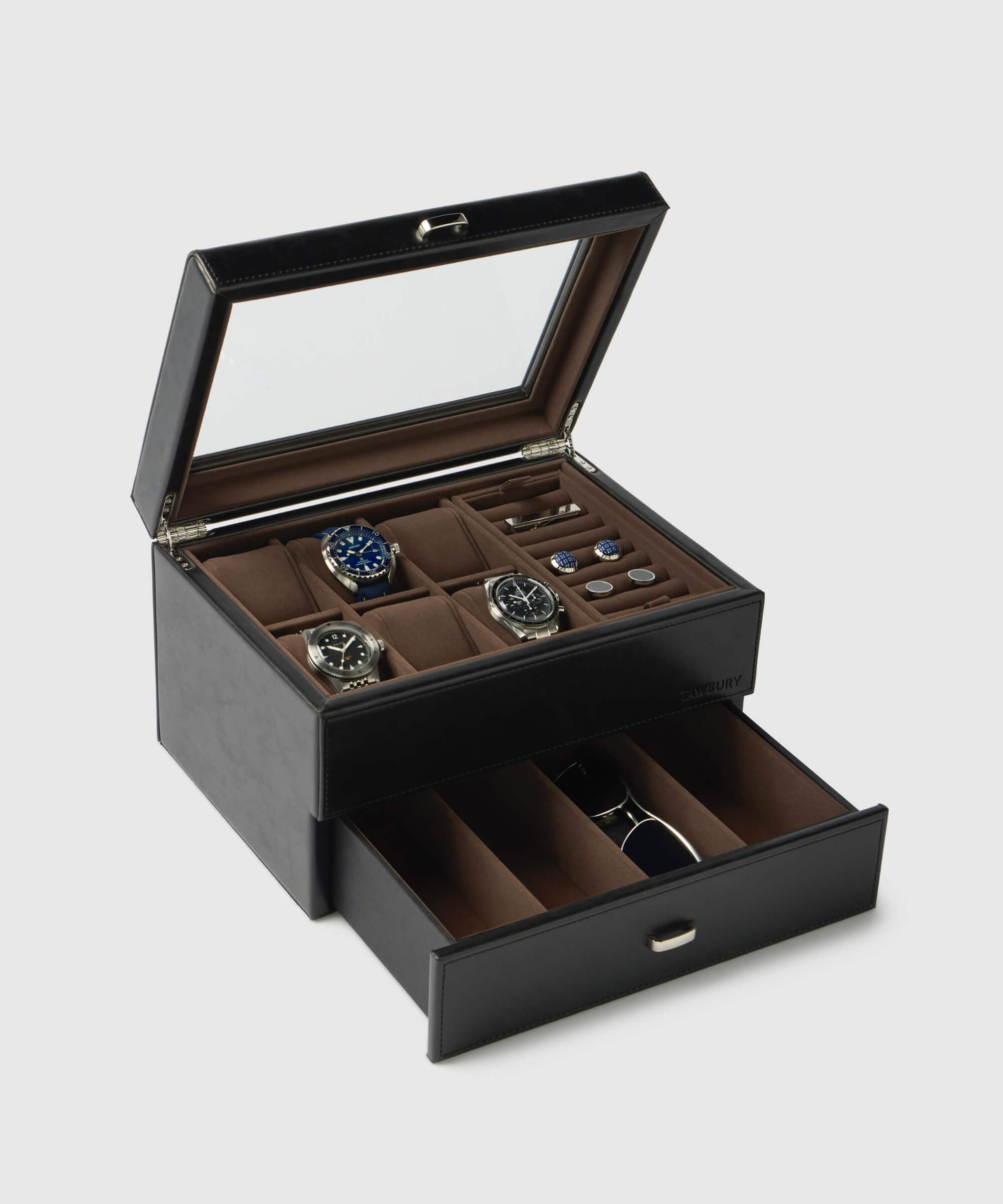 Men's Dresser Valet Large Jewelry Box Mens Jewelry Box With