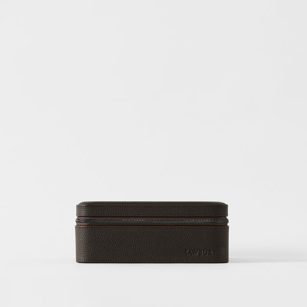 3 Watch Travel Case | Leather Watch Case Brown – TAWBURY