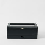 Bayswater 12 Slot Watch Box with Storage - Black/Charcoal