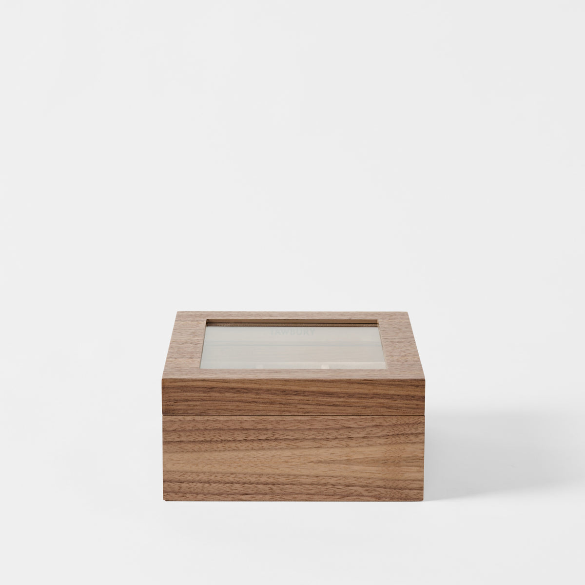 Grove 6 Slot Wooden Watch Box - Light Walnut Wood - Glass Lid